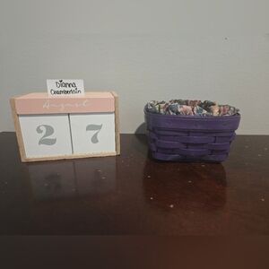 Longaberger Custom Purple Sweet Basil Basket
